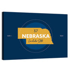 Nebraska State Map Graphic Wall Art