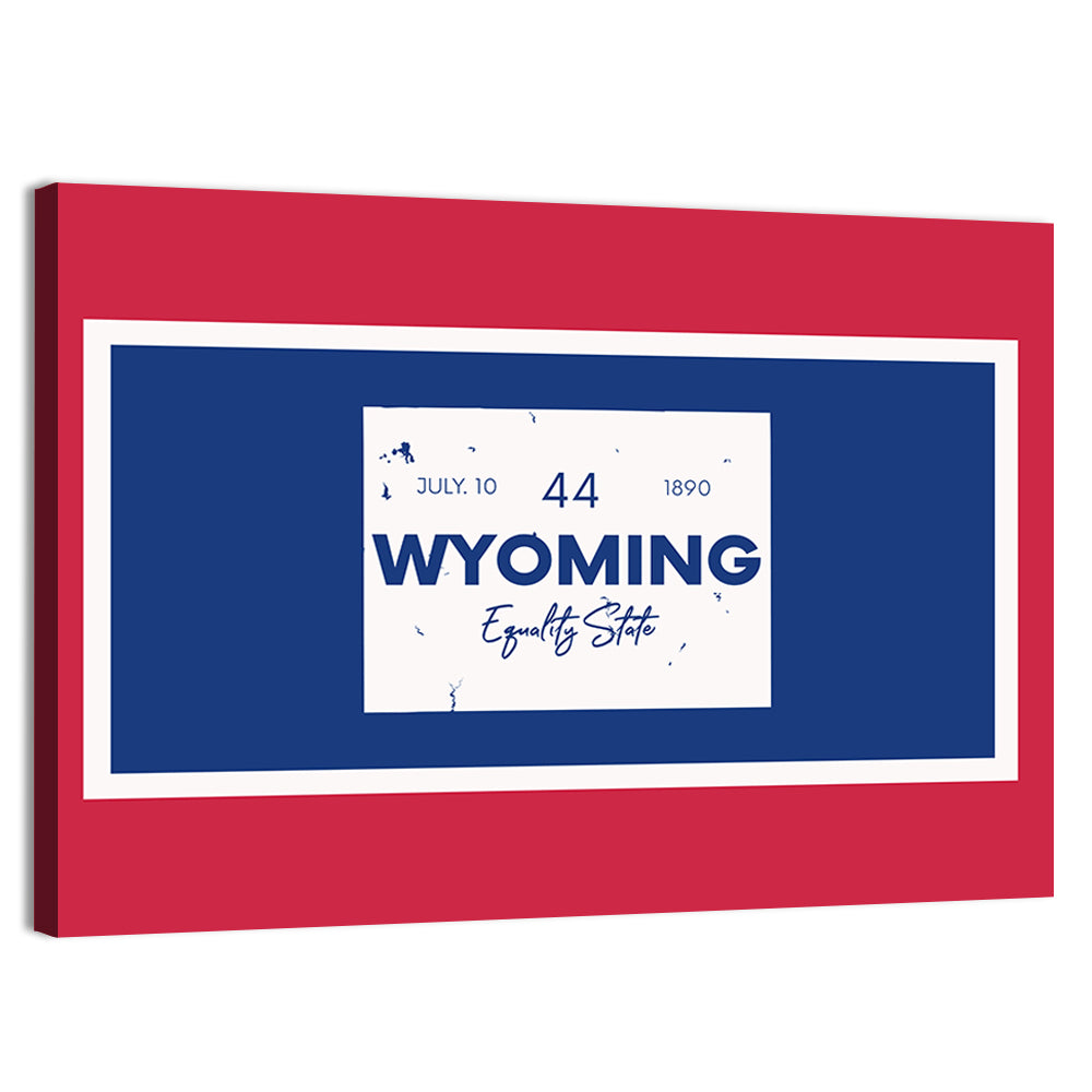 Wyoming Typographic Map Wall Art