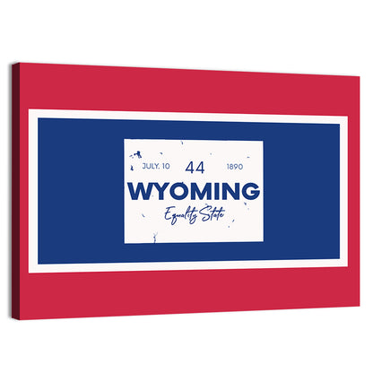 Wyoming Typographic Map Wall Art