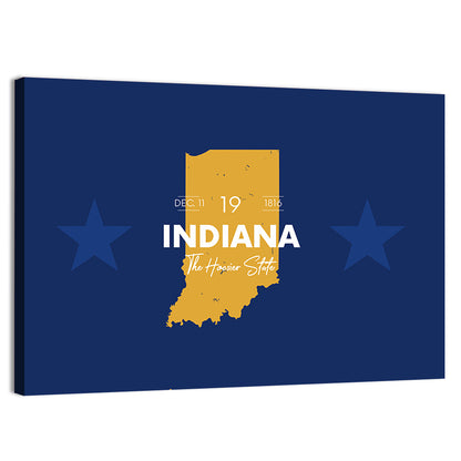 Indiana Typographic Map Wall Art