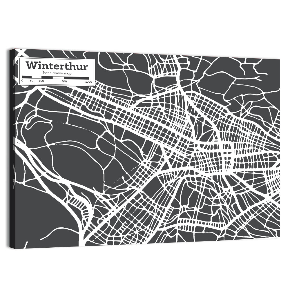Winterthur Street Map Wall Art