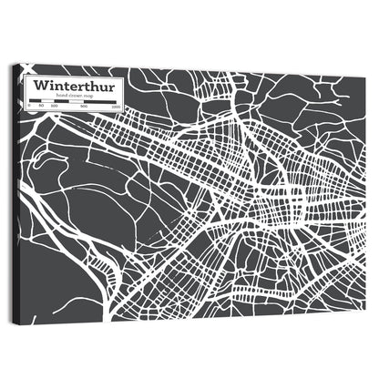 Winterthur Street Map Wall Art