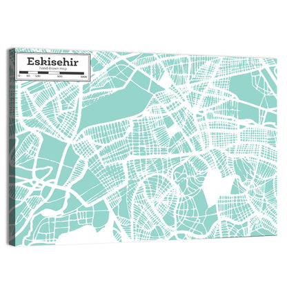 Eskisehir Street Grid Map Wall Art