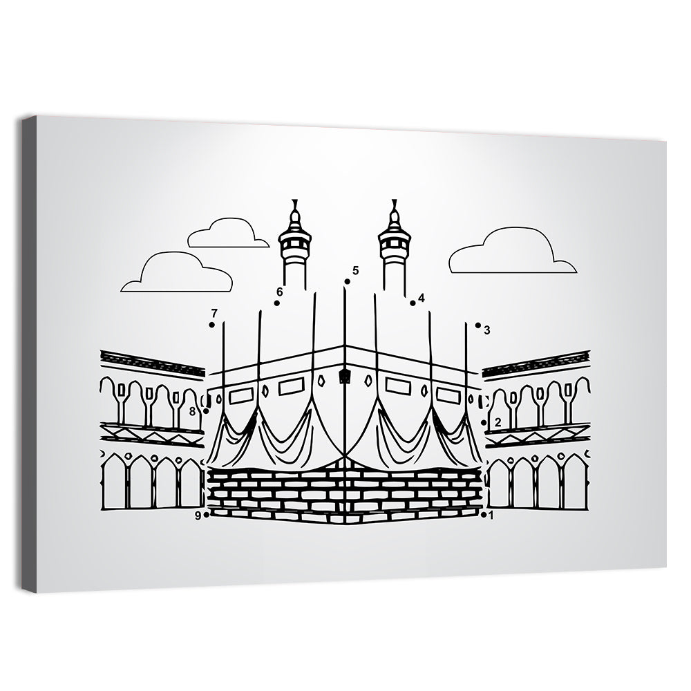 Khana E Kaaba Minimalist Line Wall Art
