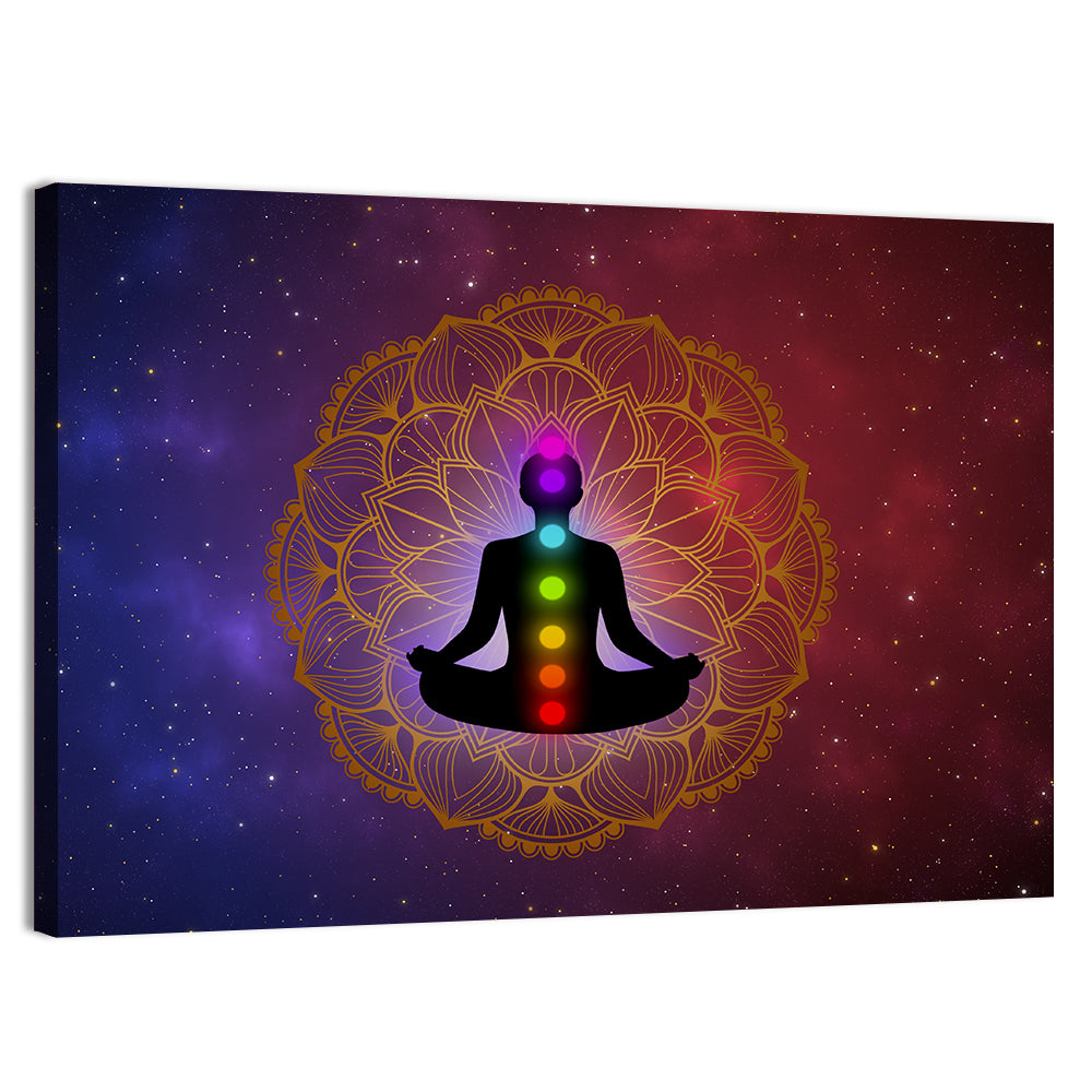Meditation Man with Golden Mandala Wall Art
