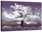 Ethereal Purple Tree Landscape Wall Art