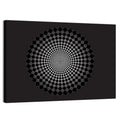 Monochrome Checkerboard Spiral Wall Art