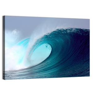 Blue Ocean Tropical Surfing Wave Wall Art