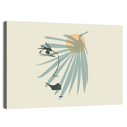 Palm Leaf Profile Line Wall Art