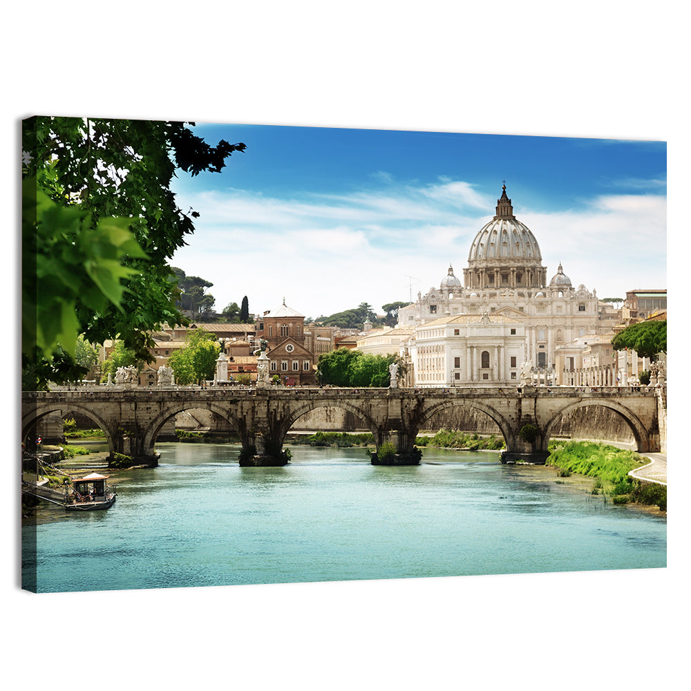 Tiber View with St. Peter's Basilica Wall Art