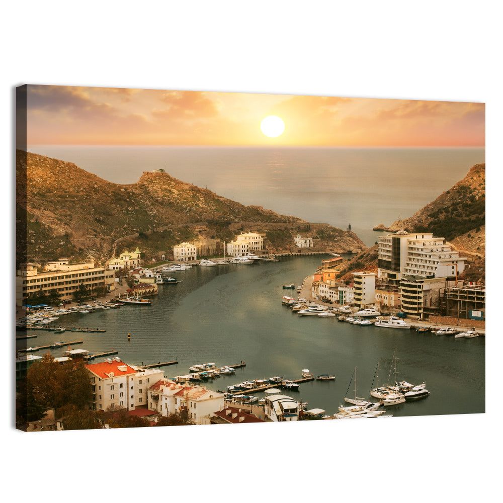 Balaklava Bay at Sunset Wall Art, canvas print, landscape