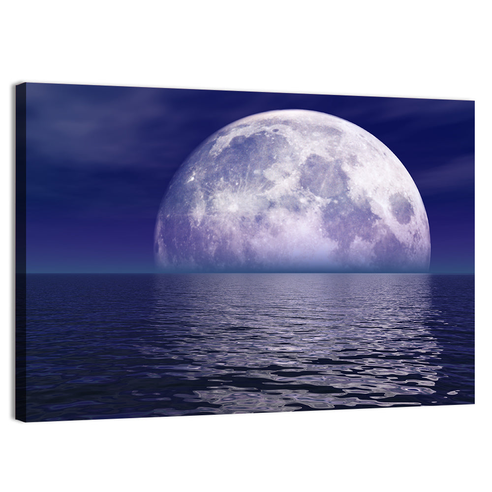 Full Moon Touching Water Wall Art