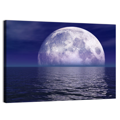 Full Moon Touching Water Wall Art