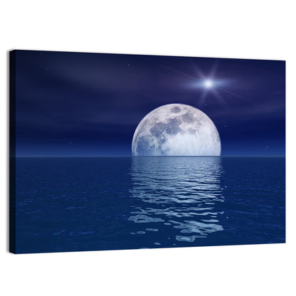 Quasar Star Over Moonlit Sea Wall Art