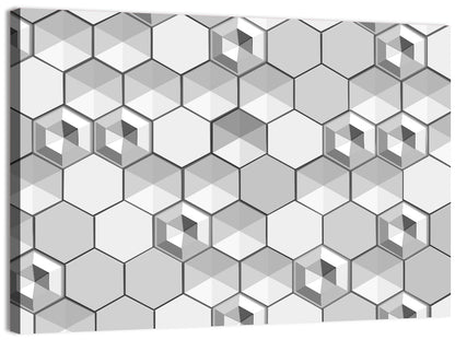 3d Isometric Hexagon Pattern Wall Art