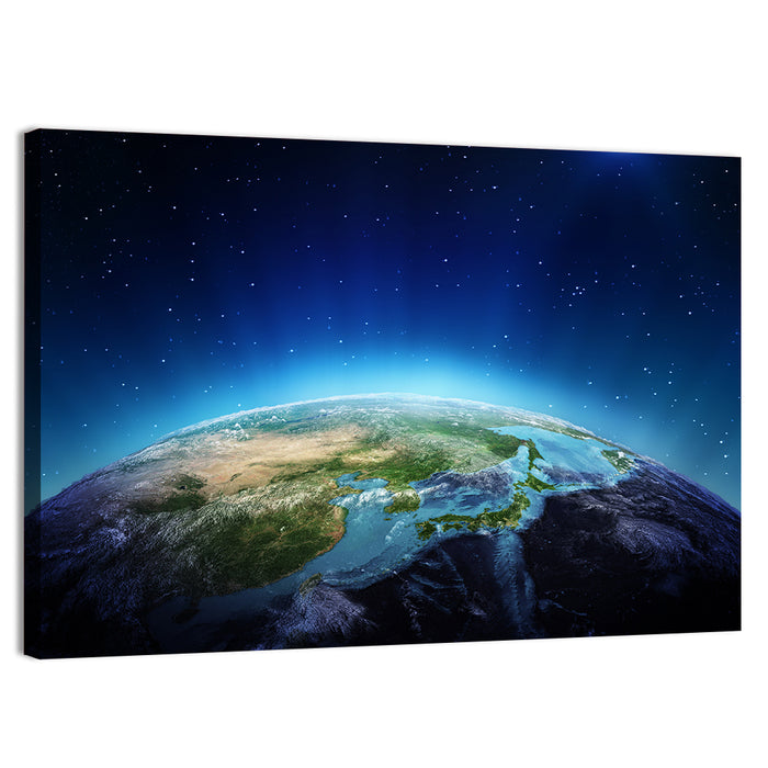 Japan and China from Orbit Wall Art as a canvas print