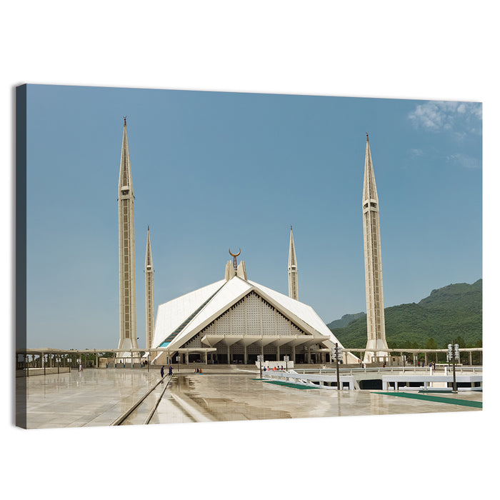 Faisal Mosque, Islamabad Wall Art as a canvas print