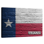 Texas Flag on Weathered Brick Wall Art