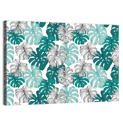 Seamless Monstera Leaf Pattern Wall Art