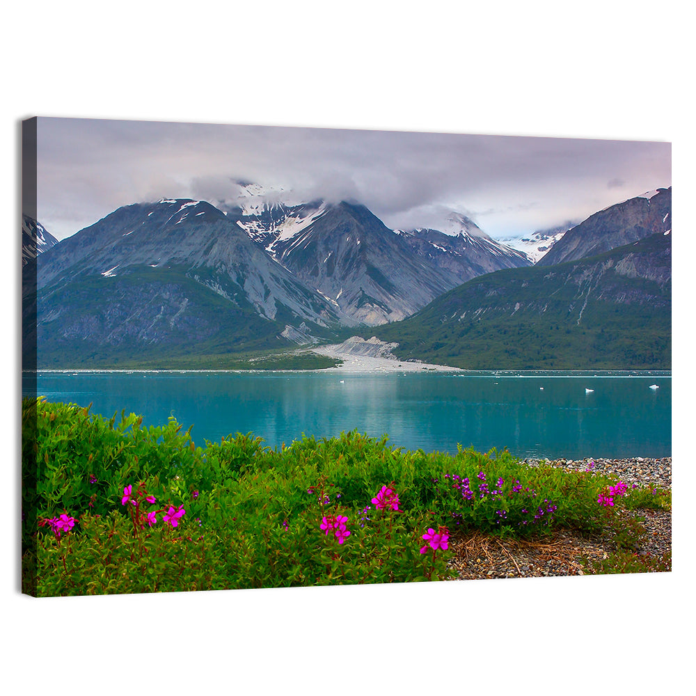 Glacier Bay Alaska Wildflowers Wall Art, canvas print, landscape