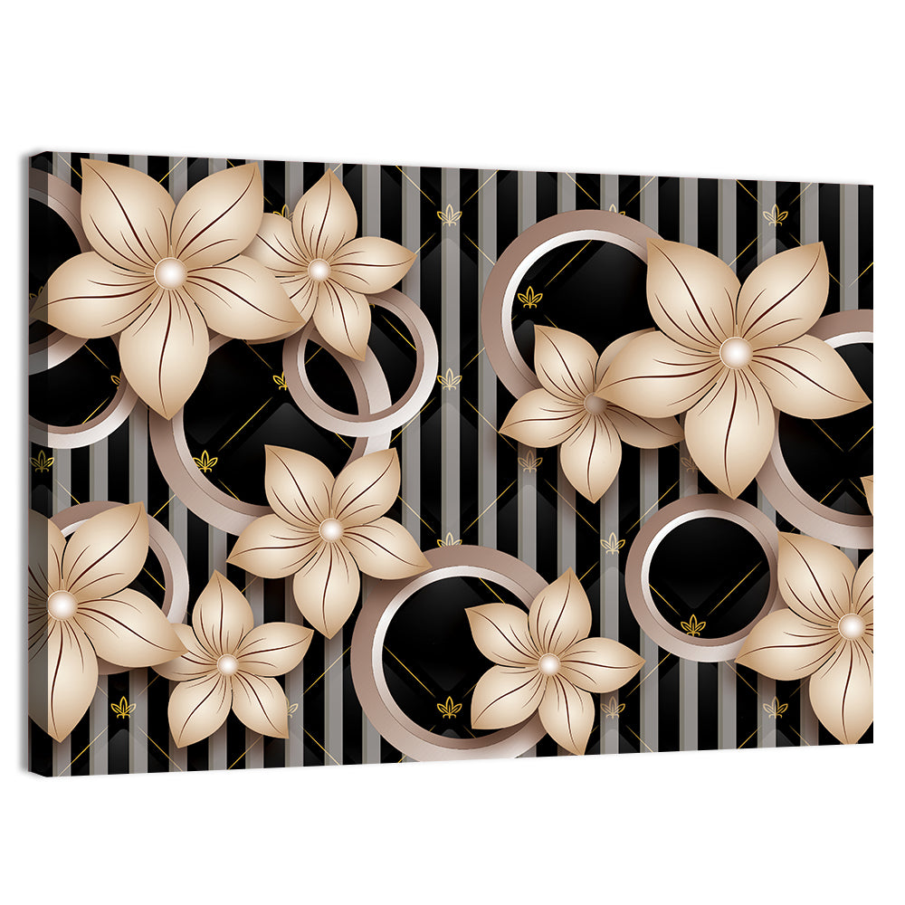 3d Floral Circle Pattern Wall Art