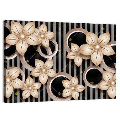 3d Floral Circle Pattern Wall Art