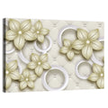 Cream Tufted Floral Rings Wall Art