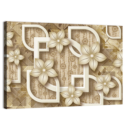 3d Floral Relief Design Wall Art