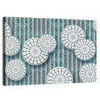 Blue Floral Scrollwork Pattern Wall Art