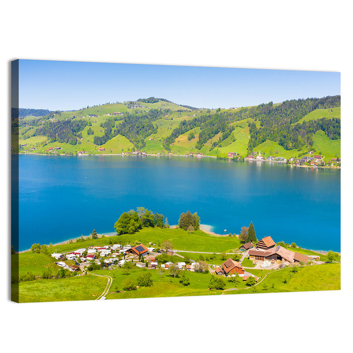 Aegerisee Lake, Lungern Wall Art as a canvas print