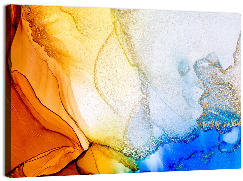 Coral Reef Fluid Ink Abstract Wall Art