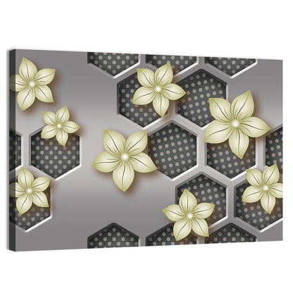 Honeycomb 3d Flower Mural Wall Art