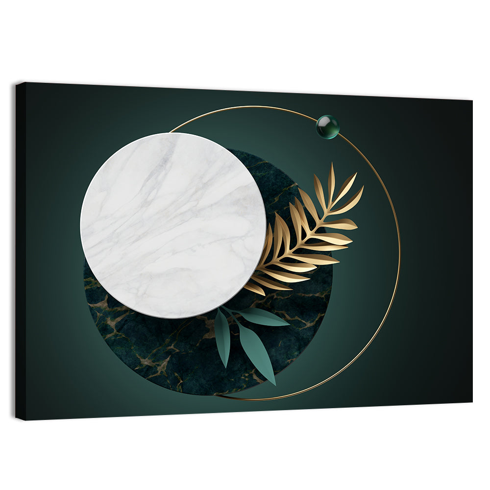 3d Palm Leaf Textured Composition Wall Art, canvas print, landscape