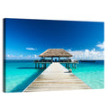 Maldives Wooden Jetty Over Turquoise Water Wall Art