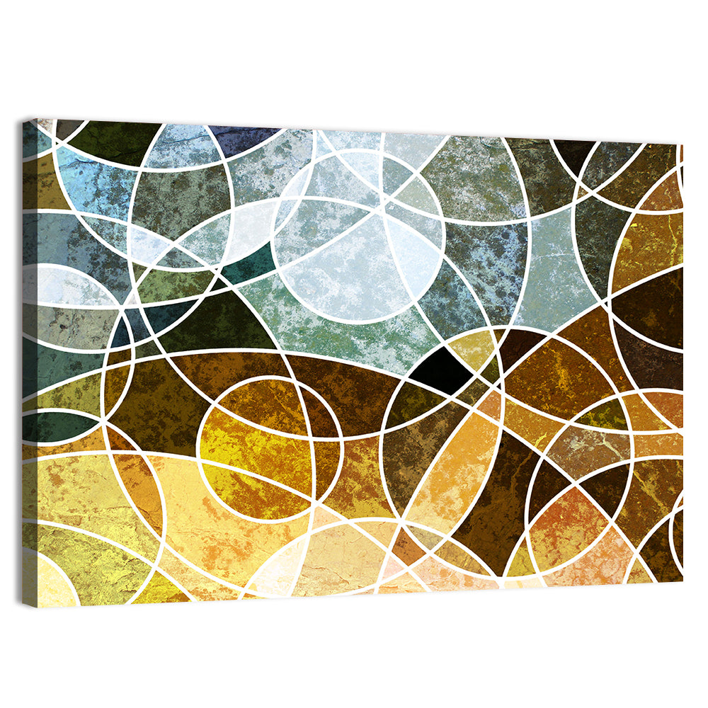 Weathered Geometric Mosaic Wall Art, canvas print, landscape
