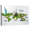 3d World Monuments Map Wall Art