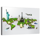 3d World Monuments Map Wall Art
