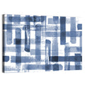 Indigo Brushstrokes Grid Wall Art