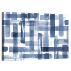 Indigo Brushstrokes Grid Wall Art