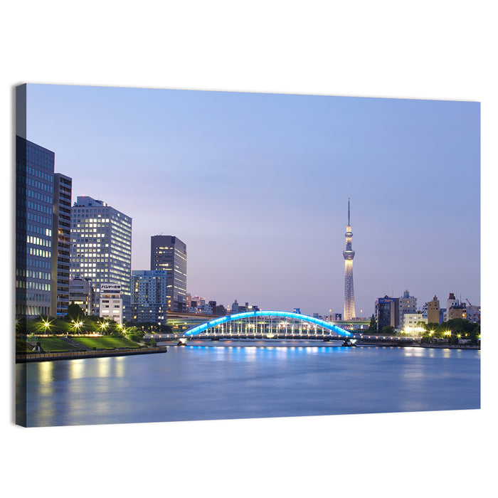 Tokyo Skyline at Dusk Wall Art as a canvas print