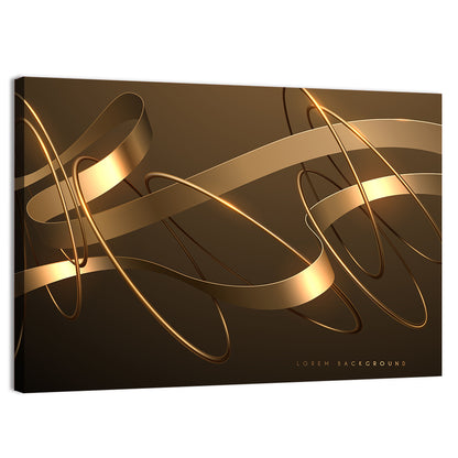 Gold Ribbons and Rings Wall Art