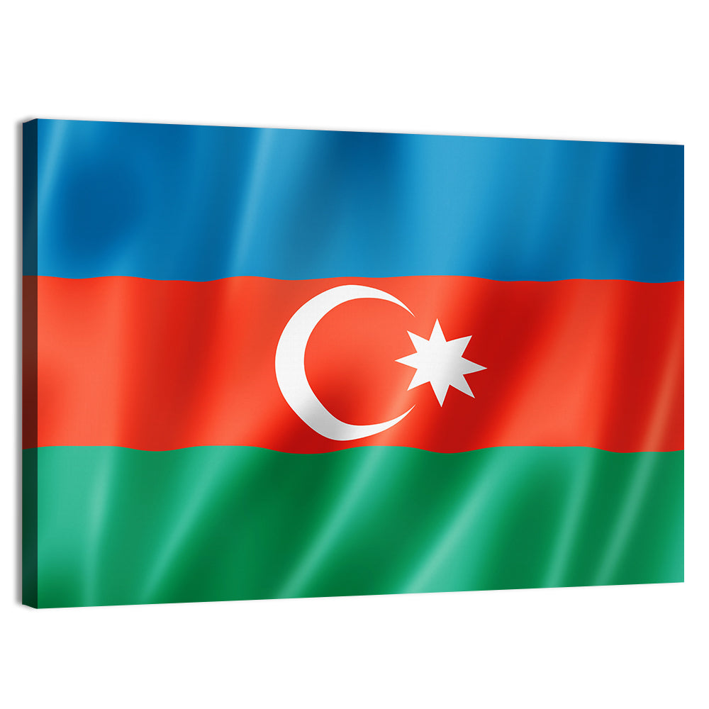 Azerbaijan Flag Wall Art
