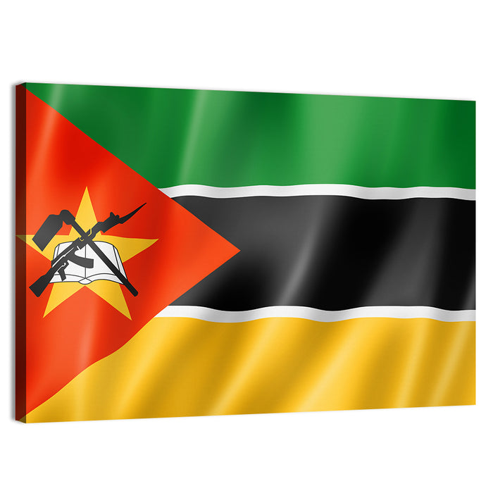 Mozambique National Flag Wall Art as a canvas print