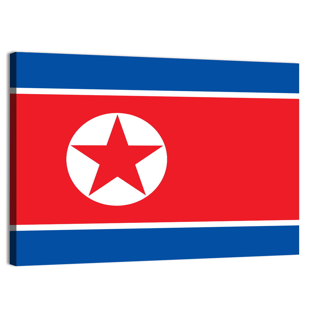 North Korean Flag Graphic Wall Art