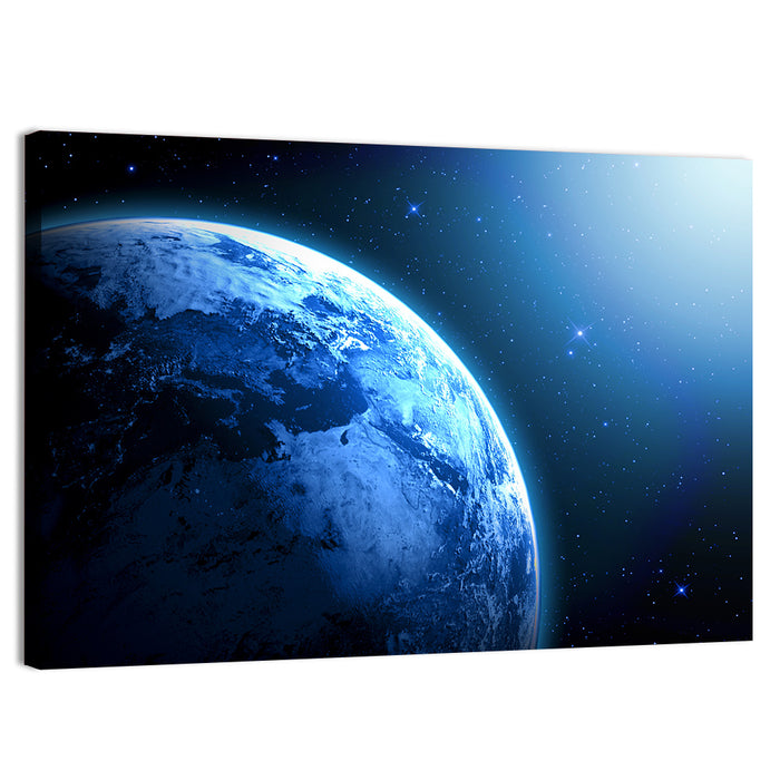 Planet Earth in Space Wall Art as a canvas print