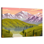 Sunset Over Mountain Lake Wall Art