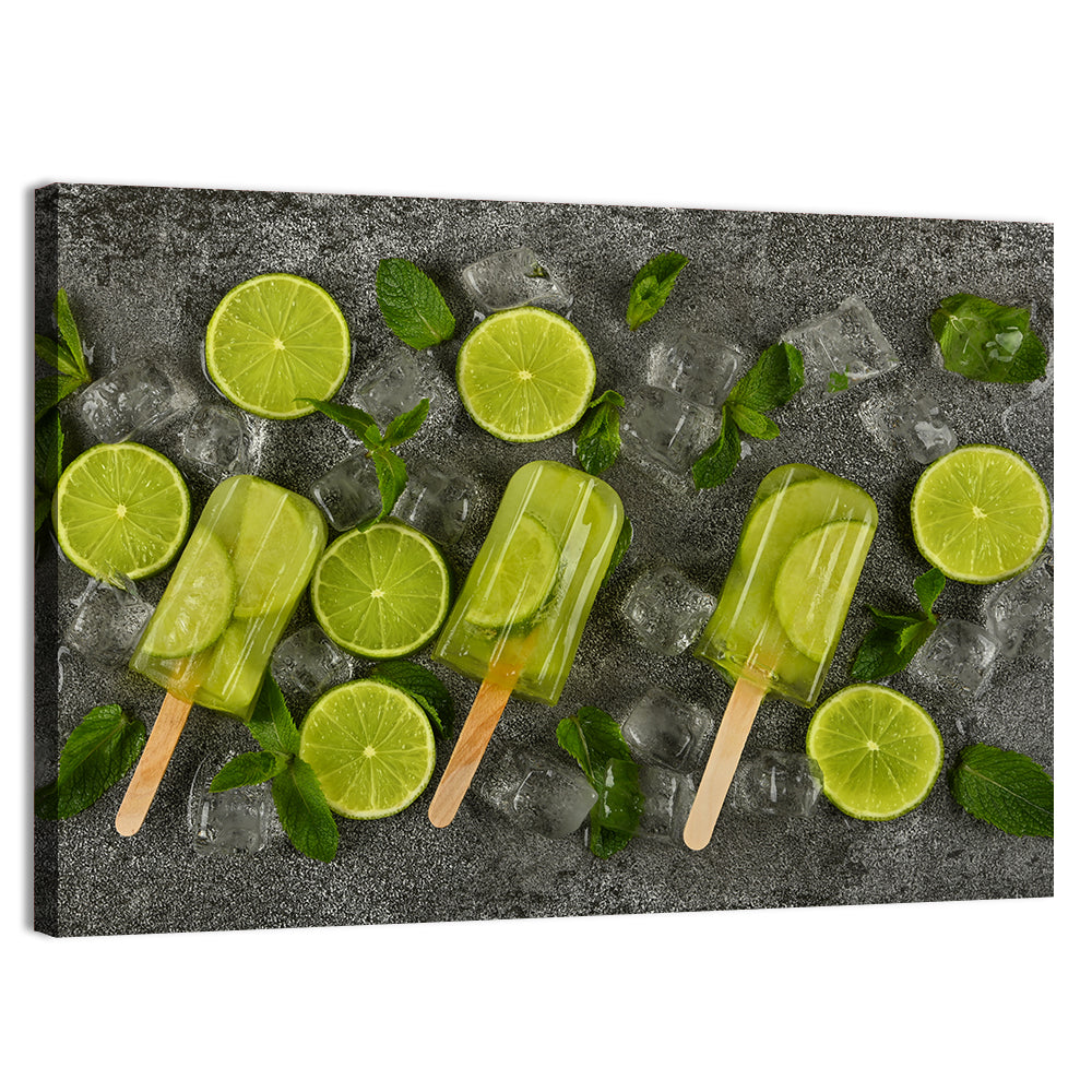 Translucent Lime Popsicles with Mint Wall Art