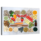 Flat Lay Health Foods and Herbs Wall Art