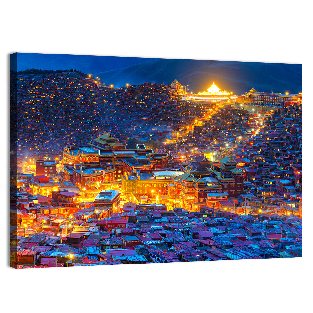 Larung Gar Monastery at Night Wall Art