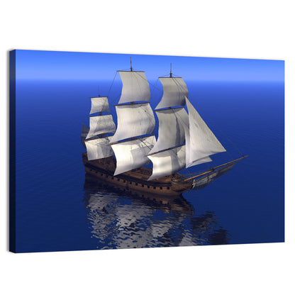 Three-masted Sailing Ship at Sea Wall Art